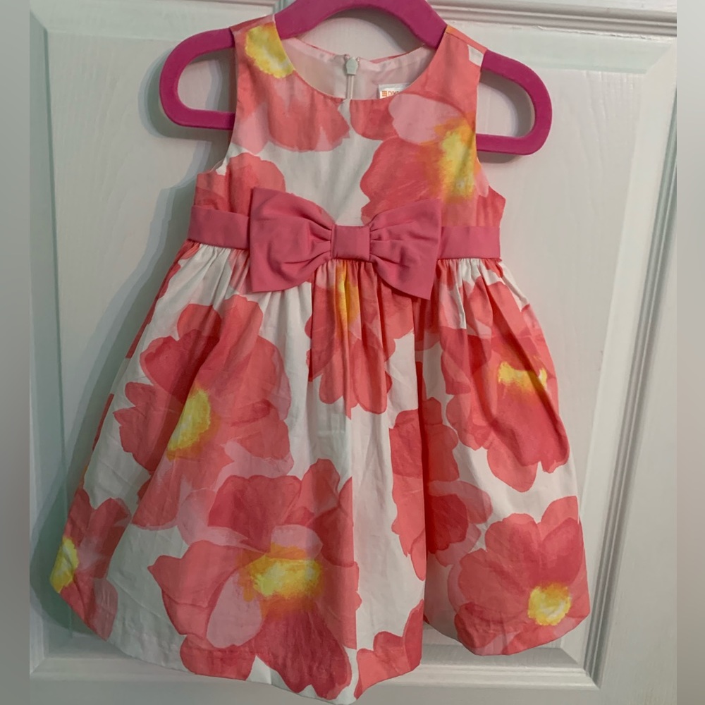 Gymboree 2016 Easter Dress white w/coral floral print. NWT size 12-18 mo.